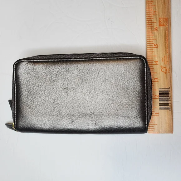 Buxton Double Zip Organizer Women's Wallet Clutch in Gunmetal Silver Est 1899 - Picture 9 of 9